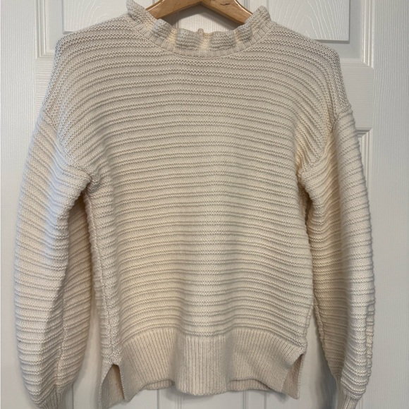 Madewell Sweaters - Madewell Cream Ribbed Turtleneck Sweater